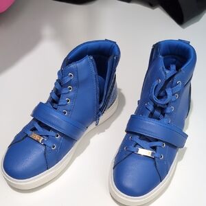 Aldo Blue High-Top Sneakers with Velcro Strap